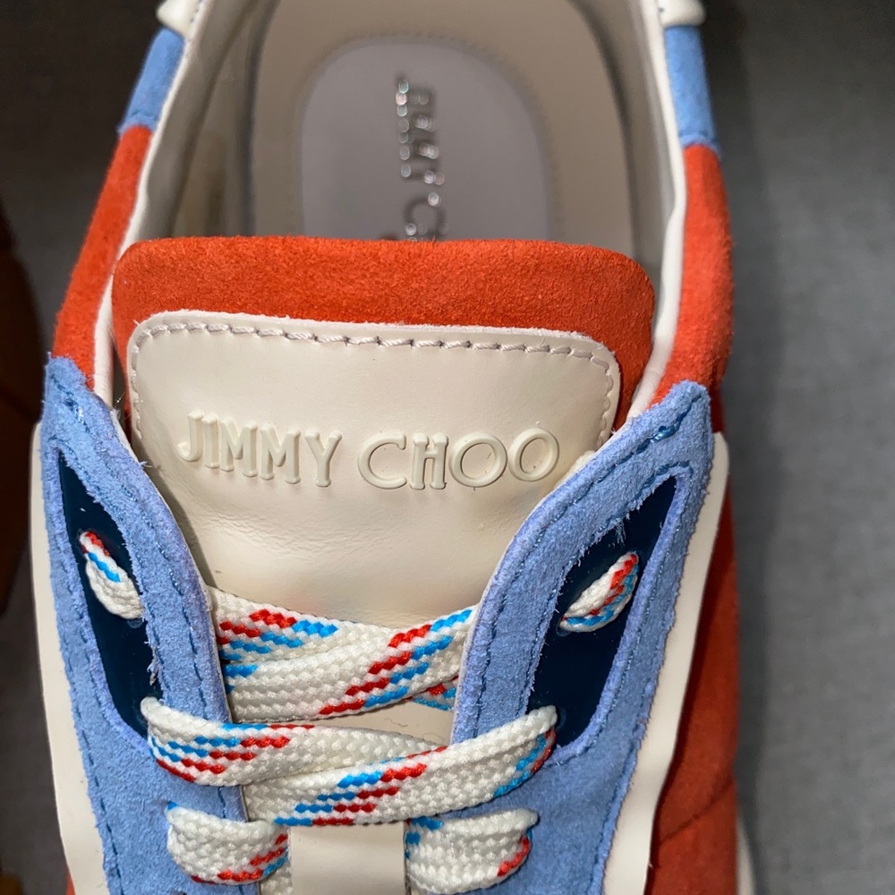 Jimmy Choo raine retro 90's sneakers wash red/blue 42 NWT - Picture 6 of 9